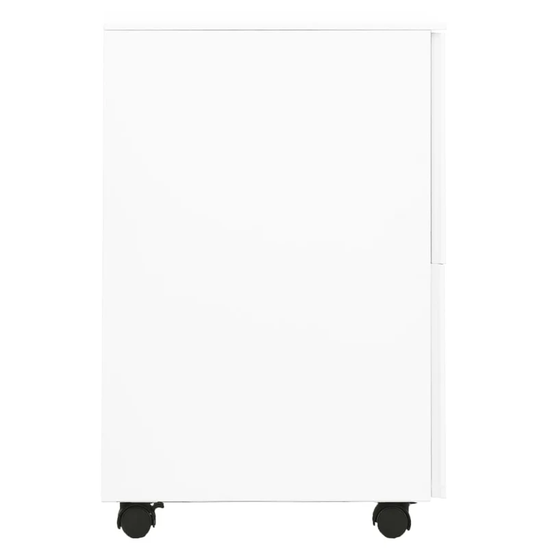 Caissons à tiroirs meuble de bureau sur roulettes avec 2 tiroirs 39 x 45 x 67 cm en acier blanc DEC024572