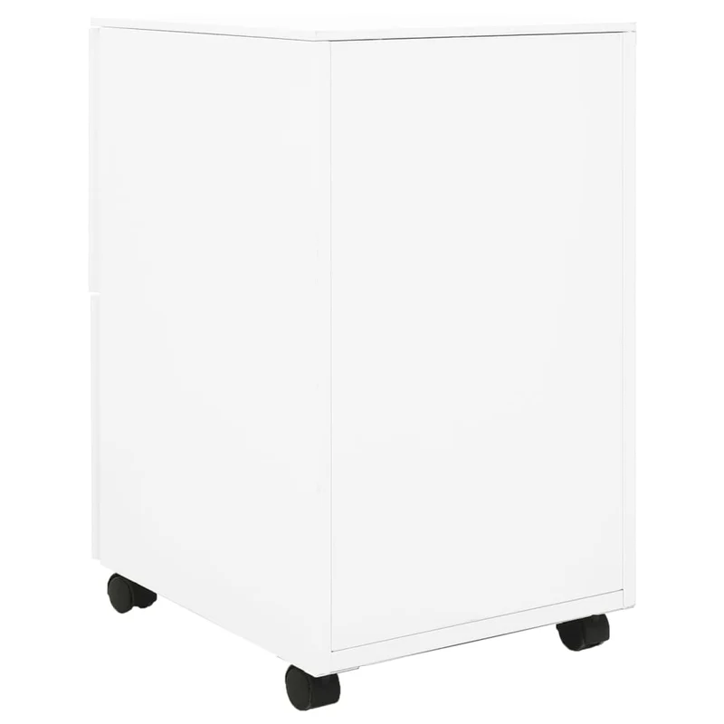 Caissons à tiroirs meuble de bureau sur roulettes avec 2 tiroirs 39 x 45 x 67 cm en acier blanc DEC024572