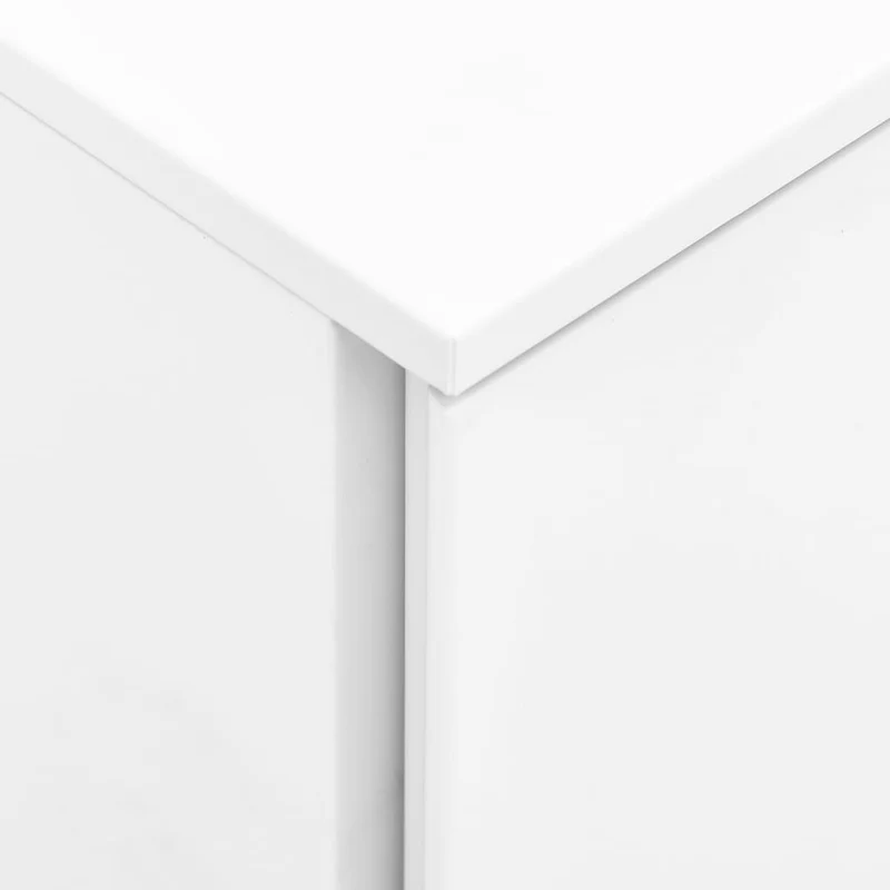 Caissons à tiroirs meuble de bureau sur roulettes avec 2 tiroirs 39 x 45 x 67 cm en acier blanc DEC024572