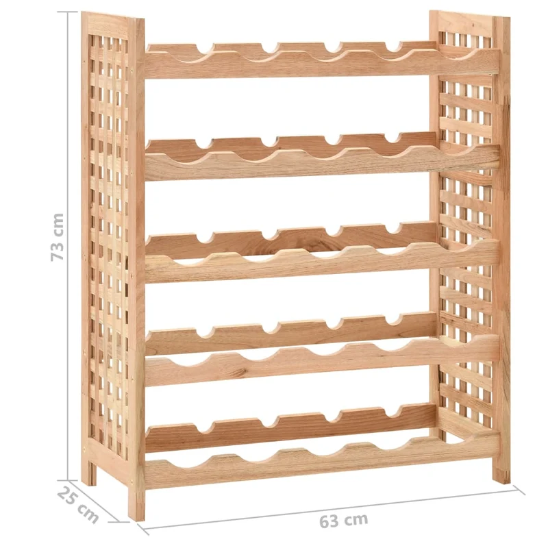 Casier range bouteilles étagère de rangement vin pour 25 bouteilles 5 niveaux en bois de noyer 63 x 25 x 73cm DEC024309