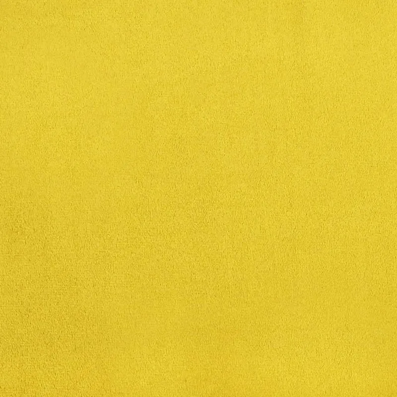 Set de 4 chaises de salle à manger en tissu velours jaune moutarde couture en losange pieds en fer doré DEC025633