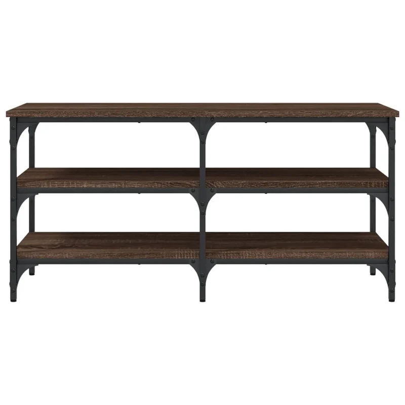 Banc de rangement à chaussures 3 niveaux 100 x 38,5 x 49 cm bois d'ingénierie couleur chêne marron DEC024857