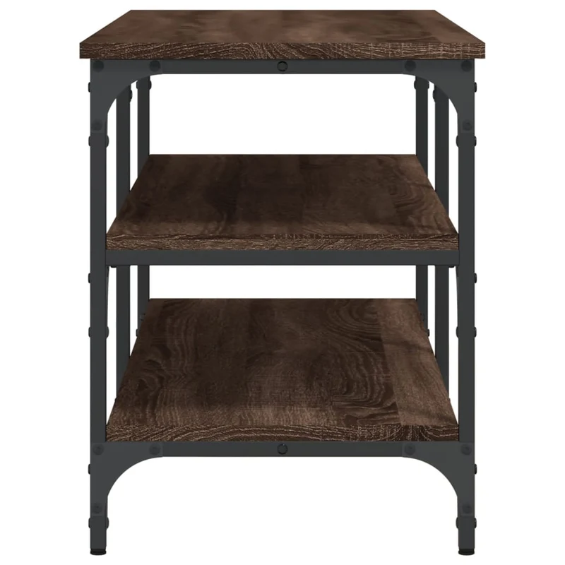 Banc de rangement à chaussures 3 niveaux 100 x 38,5 x 49 cm bois d'ingénierie couleur chêne marron DEC024857