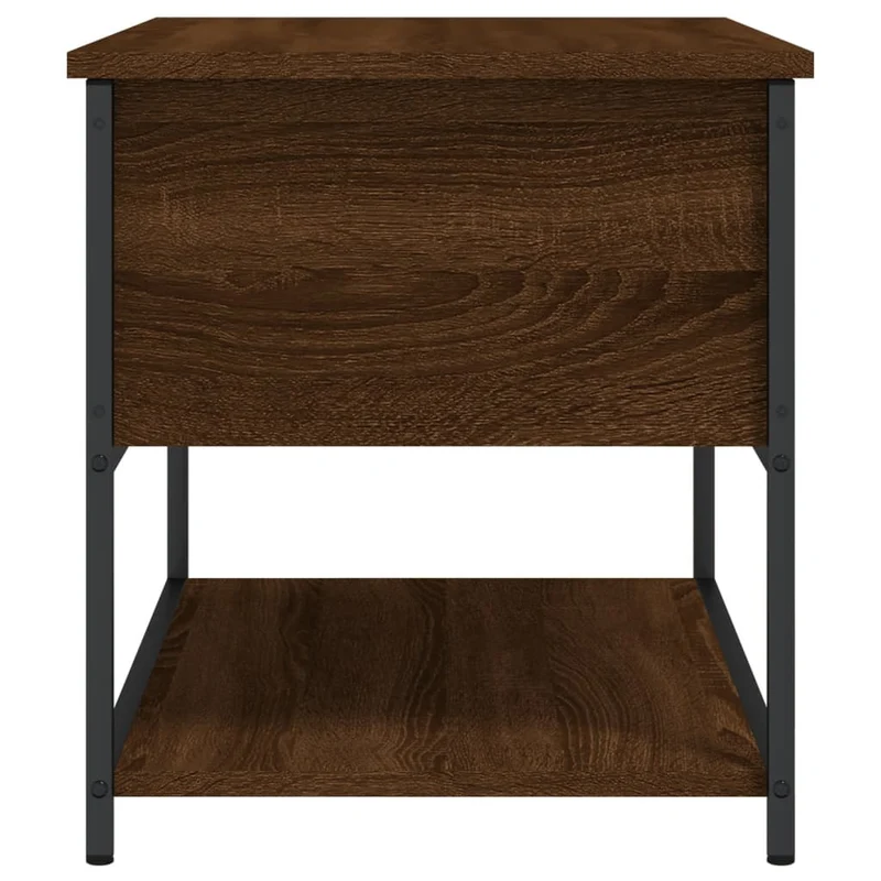 Banc banquette avec espace de rangement et étagère 70 x 42,5 x 47 cm bois d'ingénierie couleur chêne marron DEC024741