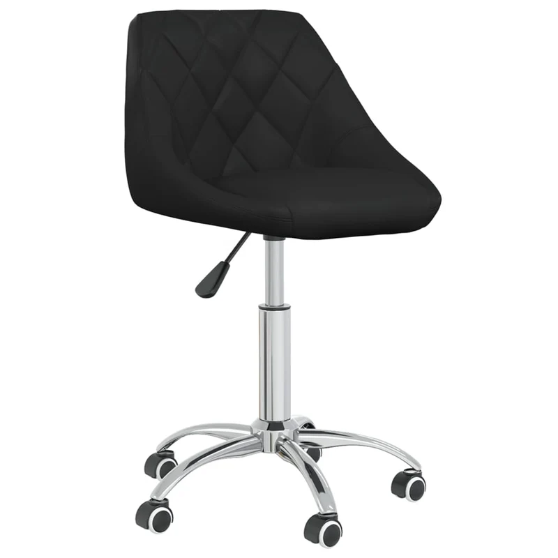 Set de 2 tabourets sièges pivotants sur roulettes hauteur réglable en PVC noir cadre en acier DEC025718
