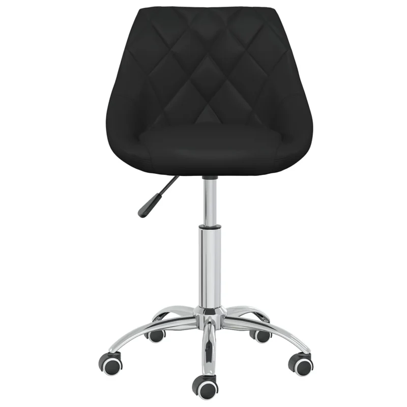 Set de 2 tabourets sièges pivotants sur roulettes hauteur réglable en PVC noir cadre en acier DEC025718