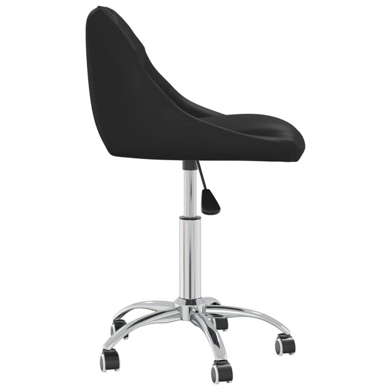 Set de 2 tabourets sièges pivotants sur roulettes hauteur réglable en PVC noir cadre en acier DEC025718