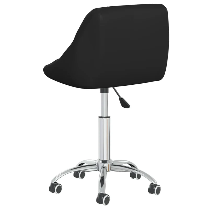 Set de 2 tabourets sièges pivotants sur roulettes hauteur réglable en PVC noir cadre en acier DEC025718