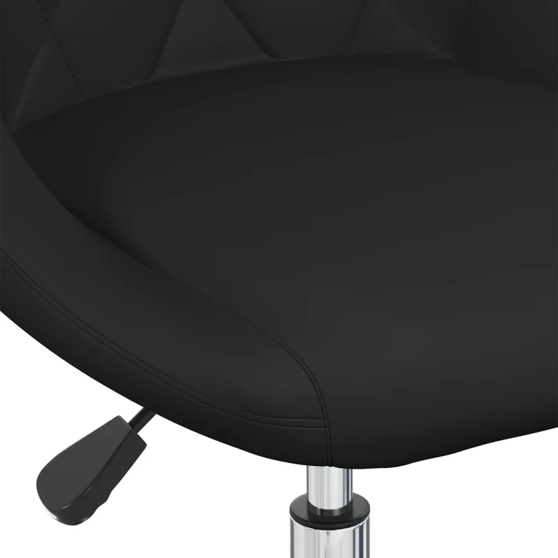 Set de 2 tabourets sièges pivotants sur roulettes hauteur réglable en PVC noir cadre en acier DEC025718