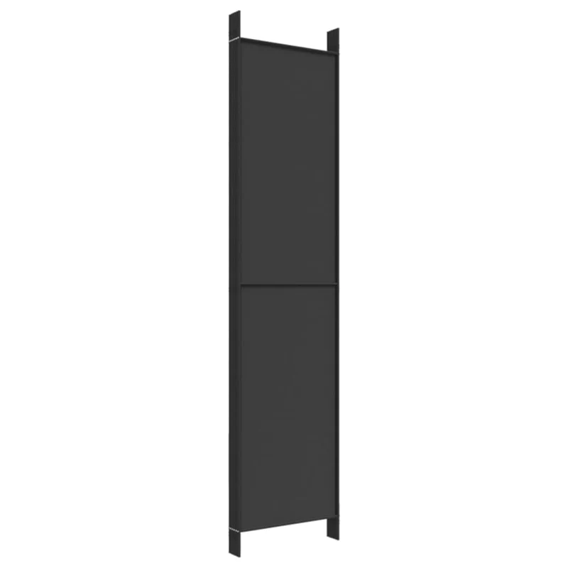 Paravent séparateur de pièce cloison 6 panneaux 300 x 220 cm tissu noir et fer DEC031119