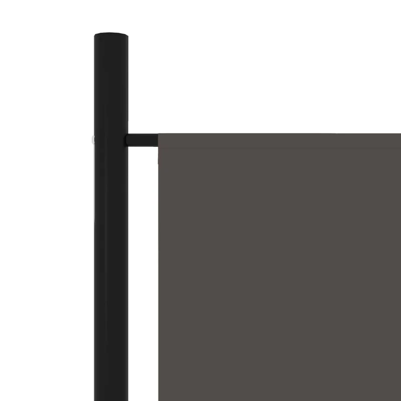 Paravent séparateur de pièce cloison 6 panneaux 300 x 180 cm en tissu anthracite et métal DEC031035