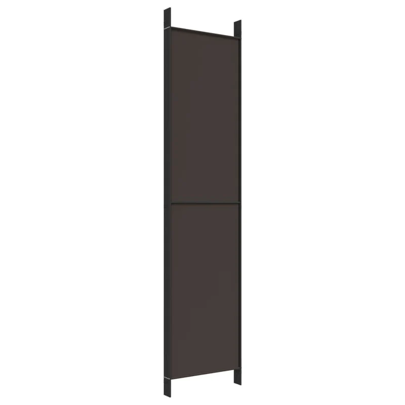 Paravent séparateur de pièce cloison 5 panneaux 250 x 220 cm tissu brun et fer DEC030984