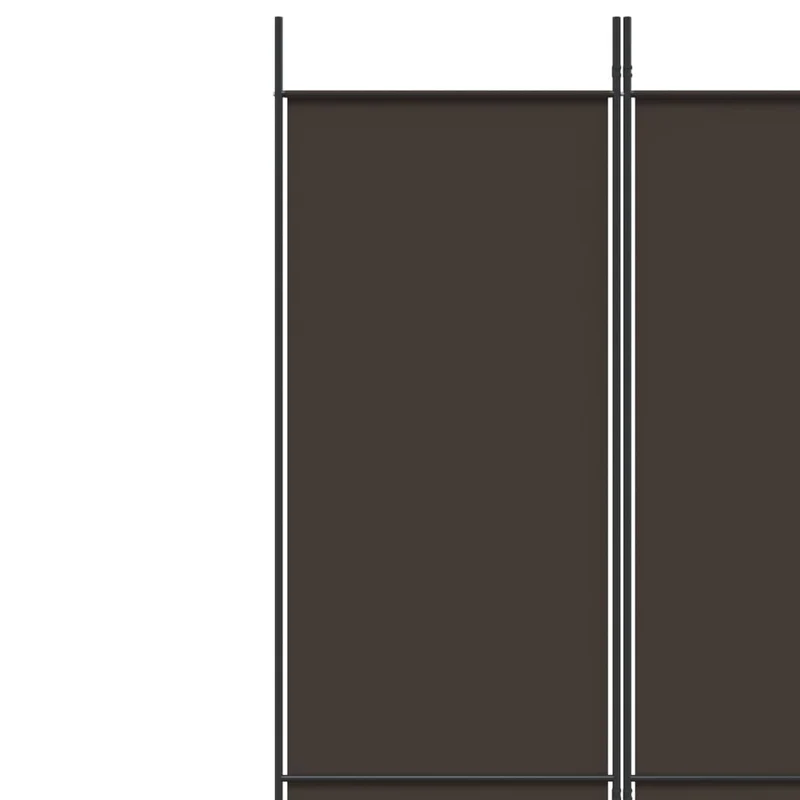 Paravent séparateur de pièce cloison 5 panneaux 250 x 220 cm tissu brun et fer DEC030984