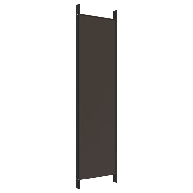 Paravent séparateur de pièce cloison 5 panneaux 250 x 200 cm tissu brun et fer DEC030981