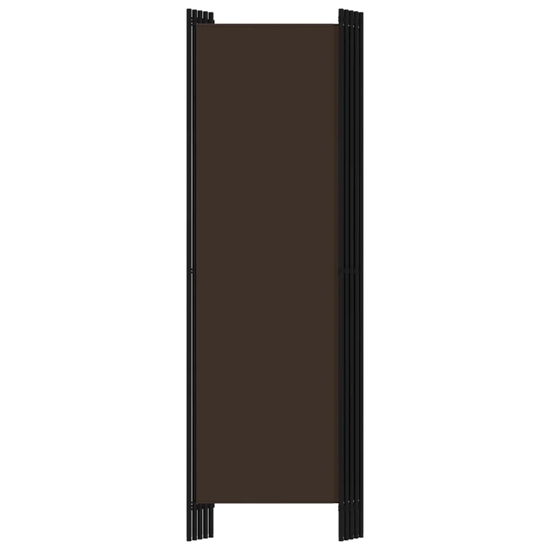 Paravent séparateur de pièce cloison 5 panneaux 250 x 180 cm en tissu marron et fer DEC030979