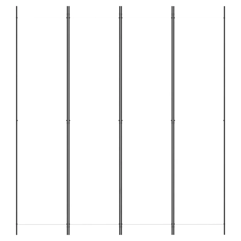 Paravent séparateur de pièce cloison 4 panneaux 200 x 220 cm tissu blanc et fer DEC030840