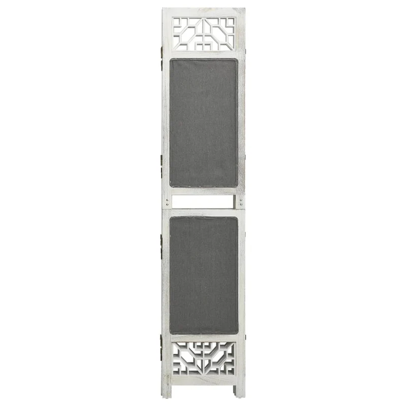 Paravent séparateur de pièce cloison 3 panneaux 105 x 165 cm tissu gris et MDF DEC030763