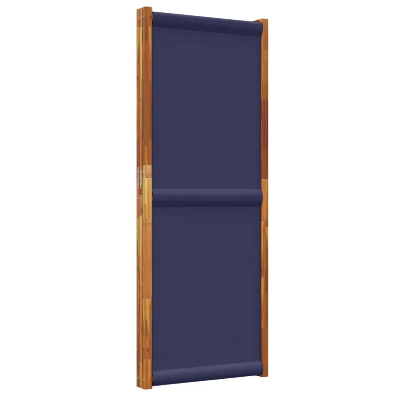 Paravent séparateur de pièce cloison 3 panneaux 210 x 180 cm textilène bleu et bois DEC030761