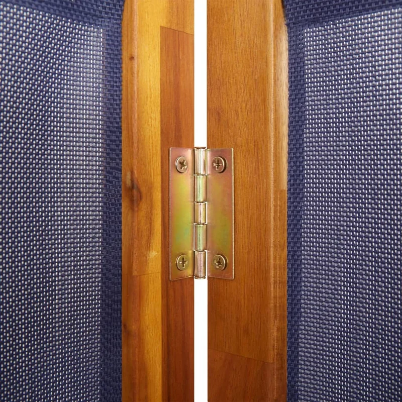 Paravent séparateur de pièce cloison 3 panneaux 210 x 180 cm textilène bleu et bois DEC030761