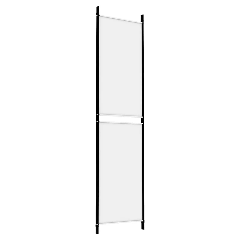 Paravent séparateur de pièce cloison 3 panneaux 150 x 200 cm tissu blanc et fer DEC030740