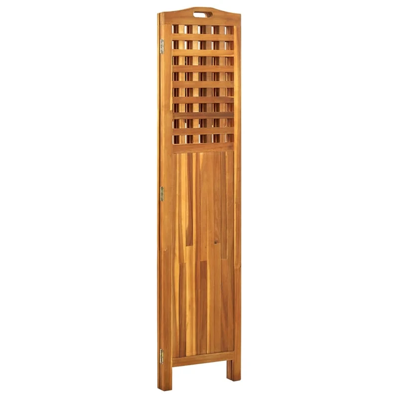 Paravent séparateur de pièce cloison 3 panneaux 121 x 2 x 170 cm bois d'acacia marron DEC030720