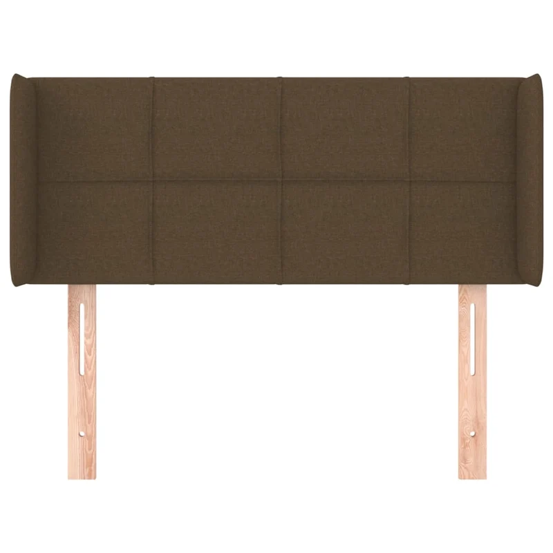 Tête de lit accessoire couchage chambre à coucher meuble avec rebord latéral 93 x 16 x 78/88 cm tissu marron foncé TDL0204645
