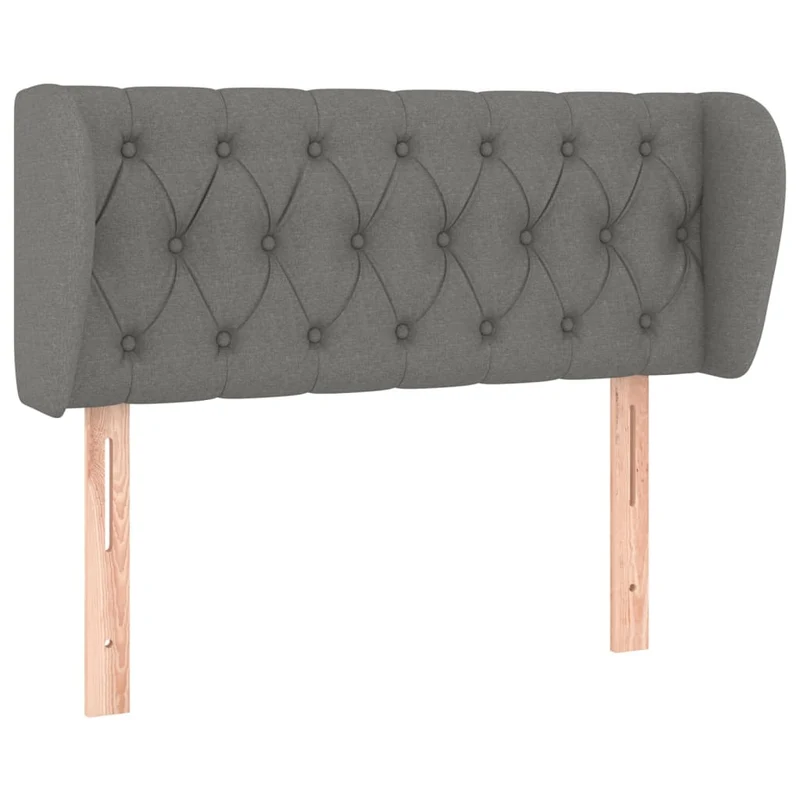 Tête de lit accessoire couchage chambre à coucher meuble capitonné avec rebord latéral 93 x 23 x 78/88 cm tissu gris foncé TDL0204845