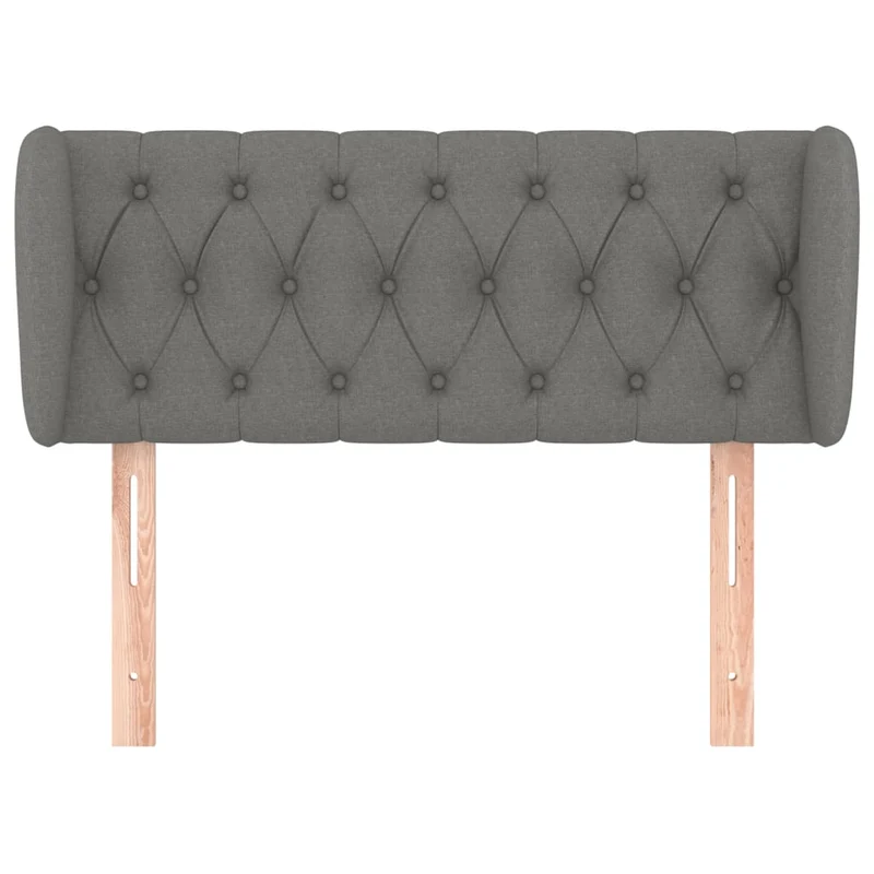 Tête de lit accessoire couchage chambre à coucher meuble capitonné avec rebord latéral 93 x 23 x 78/88 cm tissu gris foncé TDL0204845