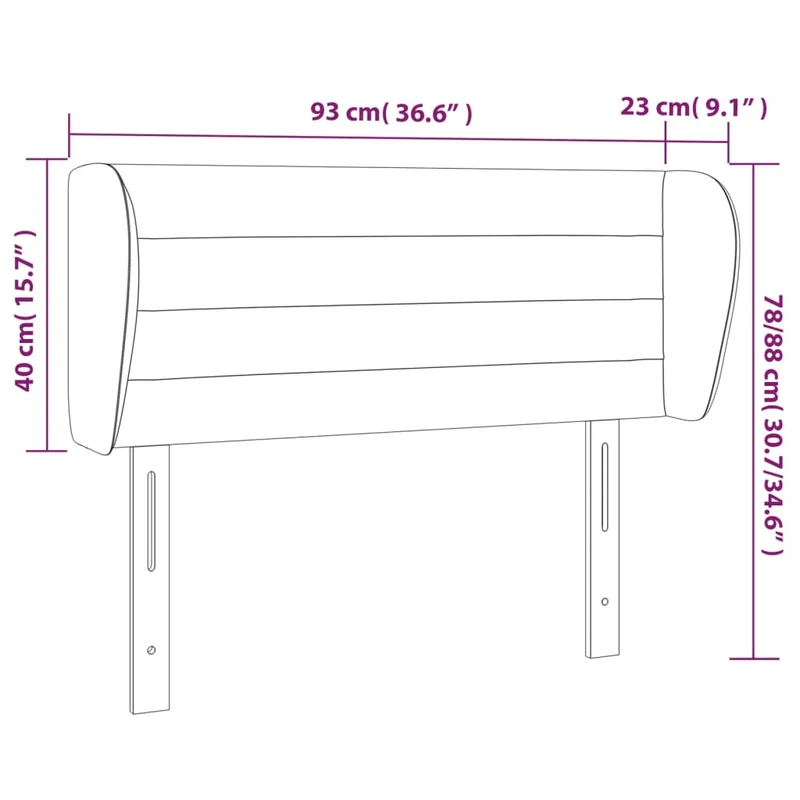 Tête de lit accessoire couchage chambre à coucher meuble avec rebord latéral 93 x 23 x 78/88 cm tissu gris foncé TDL0204848