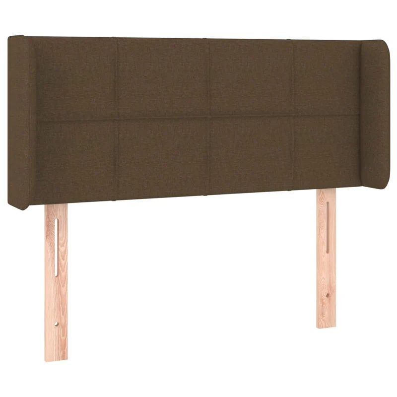 Tête de lit accessoire couchage chambre à coucher meuble avec rebord latéral 103 x 16 x 78/88 cm tissu marron foncé TDL0204769