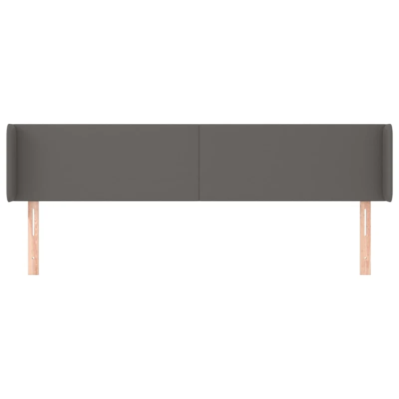 Tête de lit accessoire couchage chambre à coucher meuble avec rebord latéral 183 x 16 x 78/88 cm synthétique gris TDL0205350