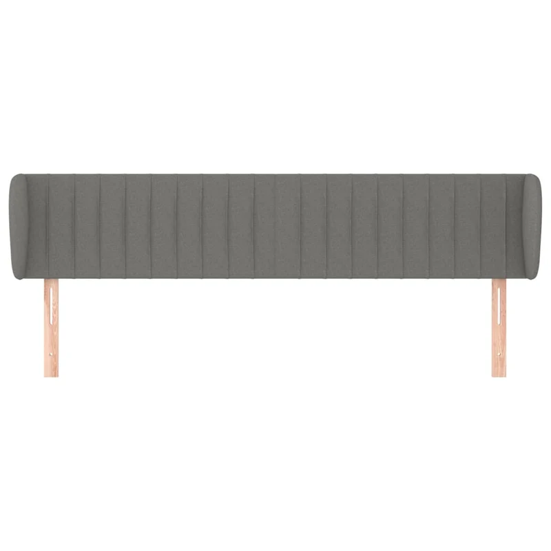 Tête de lit accessoire couchage chambre à coucher meuble avec rebord latéral 183 x 23 x 78/88 cm tissu gris foncé TDL0204958