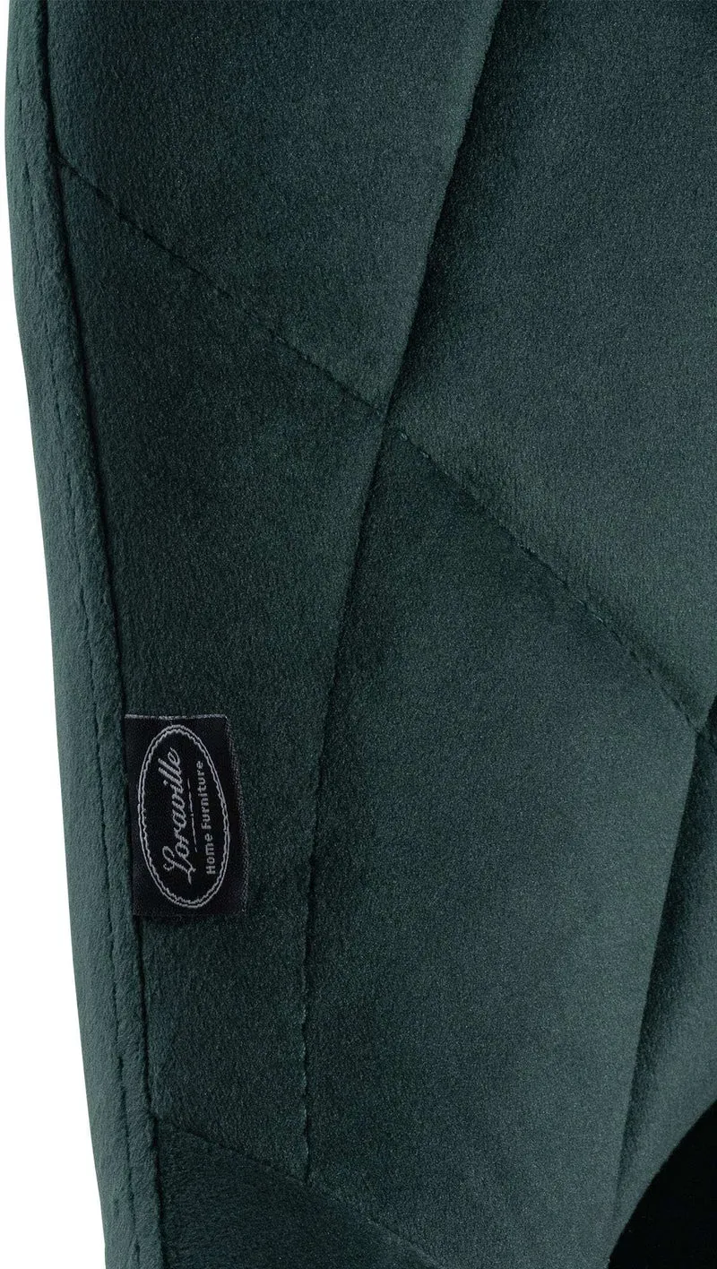Lot de 2 tabourets de bar siège pivotant sur 360° en tissu vert foncé et métal blanc 10_0004271