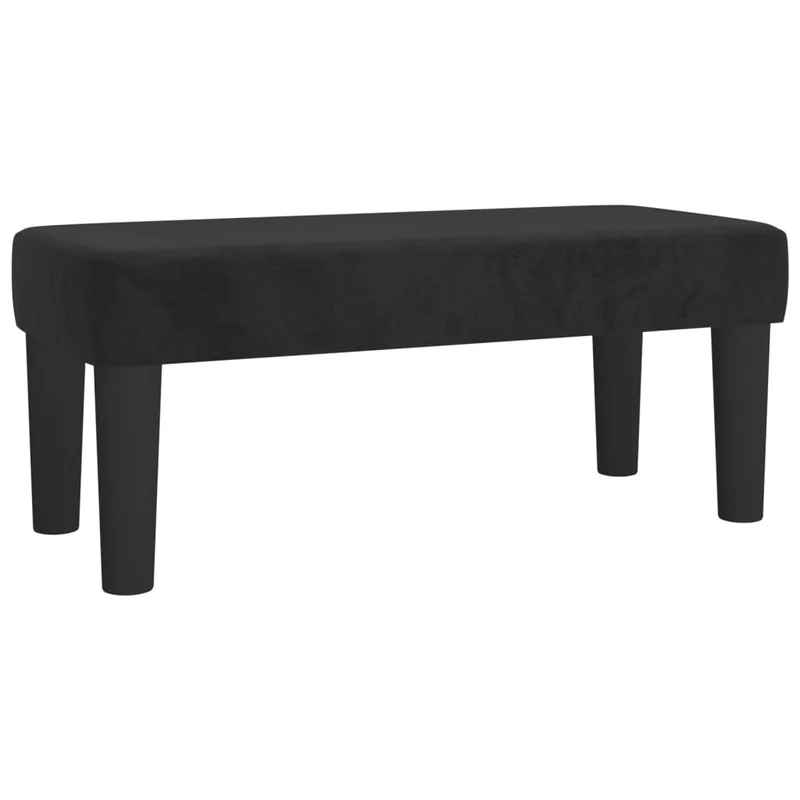 Banc bout de lit design classique 70 x 30 x 30 cm en velours noir et MDF DEC024682