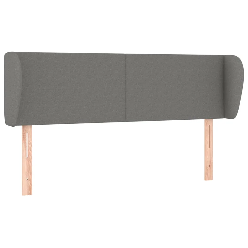 Tête de lit accessoire couchage chambre à coucher meuble avec rebord latéral 147 x 23 x 78/88 cm tissu gris foncé TDL0204998