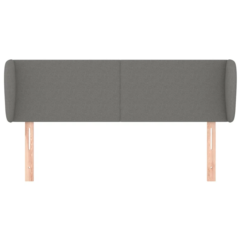 Tête de lit accessoire couchage chambre à coucher meuble avec rebord latéral 147 x 23 x 78/88 cm tissu gris foncé TDL0204998
