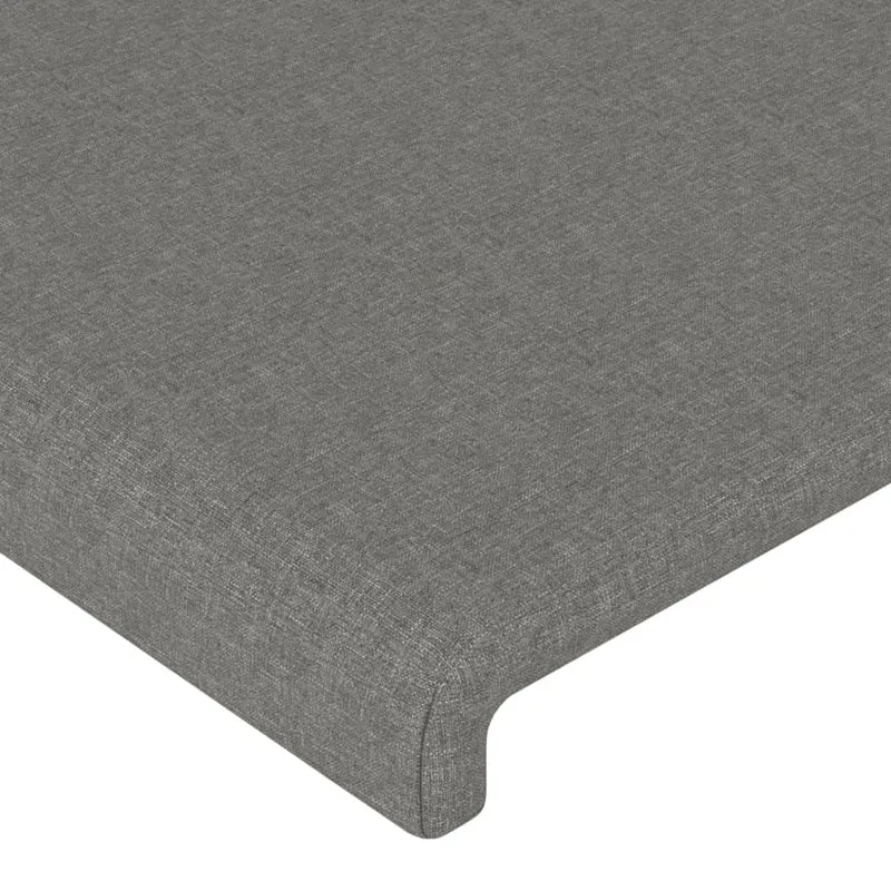 Tête de lit accessoire couchage chambre à coucher meuble avec rebord latéral 147 x 23 x 78/88 cm tissu gris foncé TDL0204998