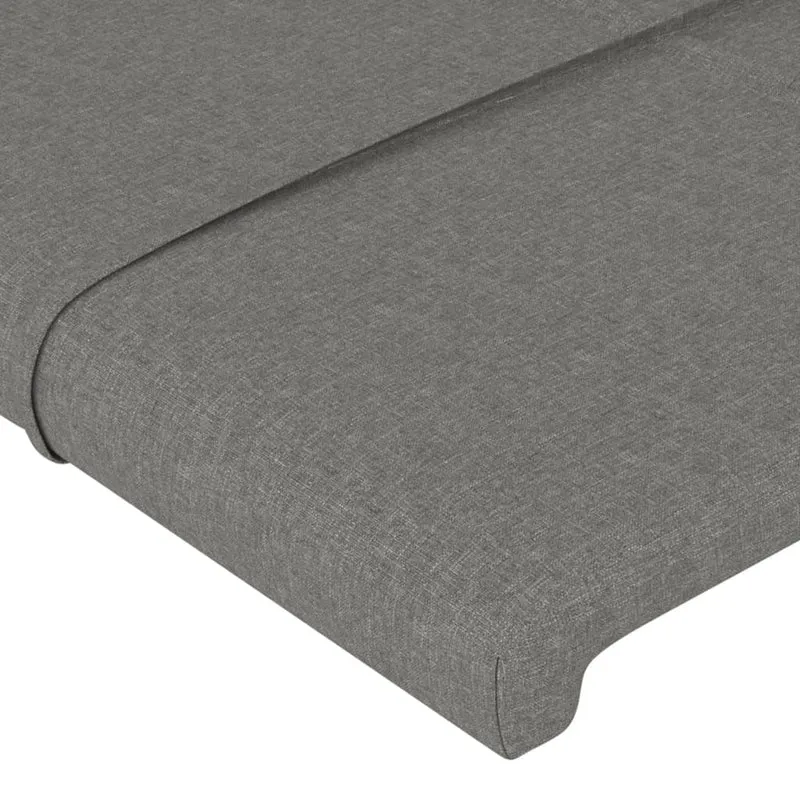 Tête de lit accessoire couchage chambre à coucher meuble avec rebord latéral 103 x 23 x 78/88 cm tissu gris foncé TDL0205036