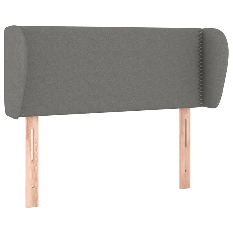 Tête de lit accessoire couchage chambre à coucher meuble avec rebord latéral 103 x 23 x 78/88 cm tissu gris foncé TDL0205035