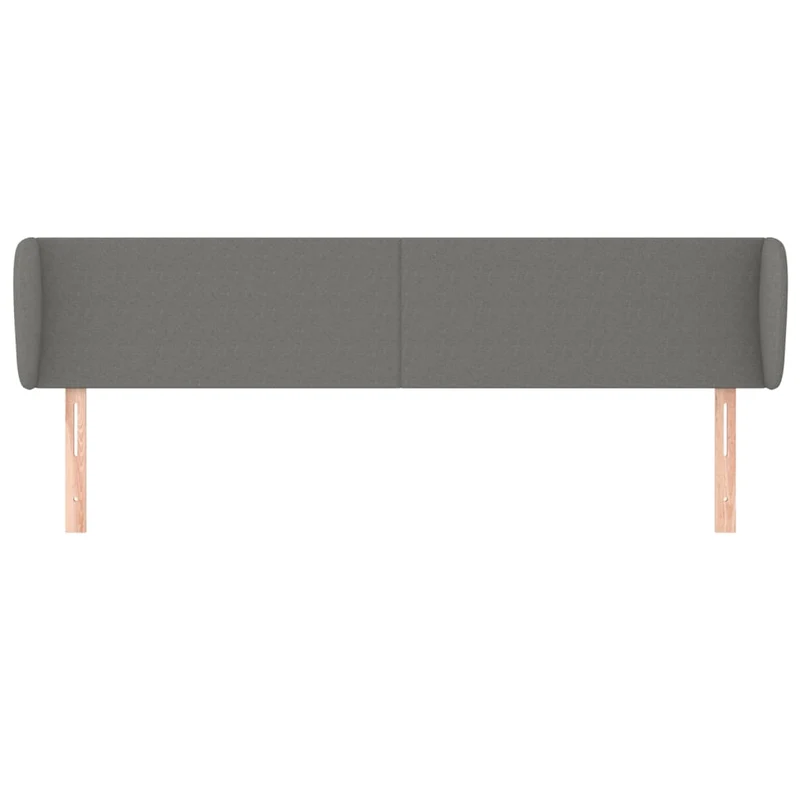 Tête de lit accessoire couchage chambre à coucher meuble avec rebord latéral 203 x 23 x 78/88 cm tissu gris foncé TDL0204918