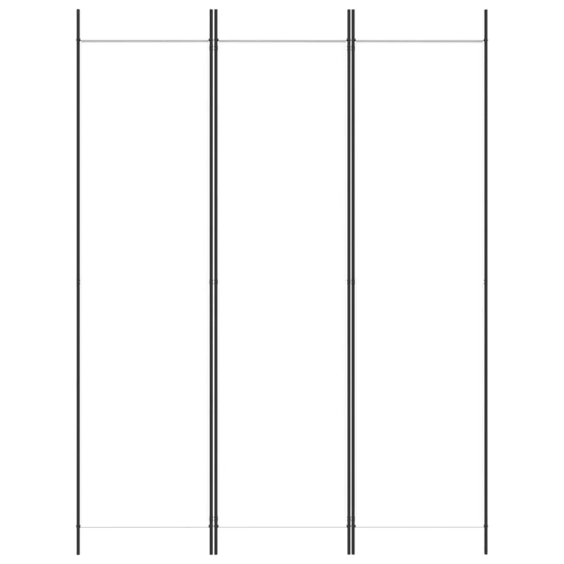 Paravent séparateur de pièce cloison 3 panneaux 150 x 200 cm tissu blanc et fer DEC030741