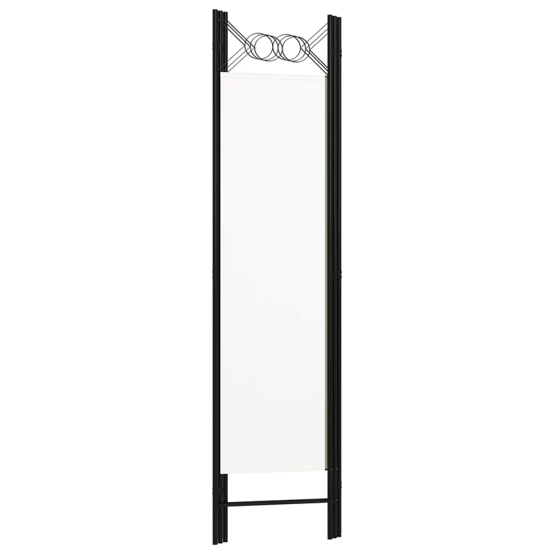 Paravent séparateur de pièce cloison 3 panneaux 120 x 180 cm tissu blanc et fer DEC030735