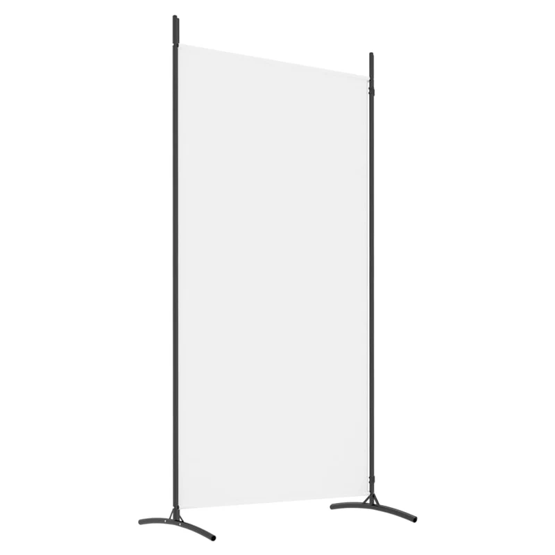 Paravent séparateur de pièce cloison 2 panneaux 175 x 180 cm en tissu blanc et fer DEC030709
