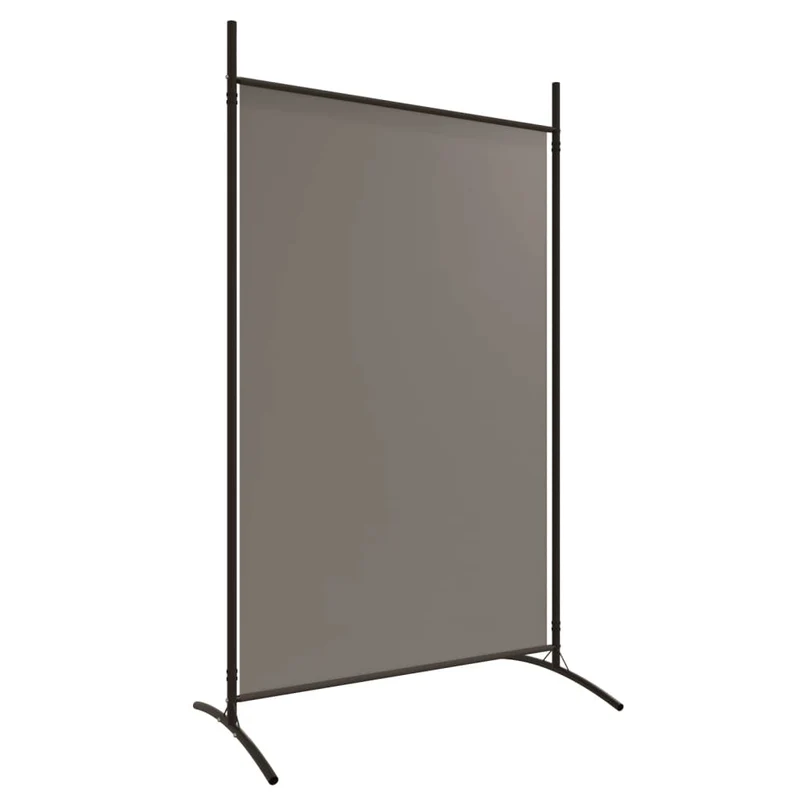 Paravent séparateur de pièce cloison 2 panneaux 175 x 180 cm tissu anthracite et fer DEC030707