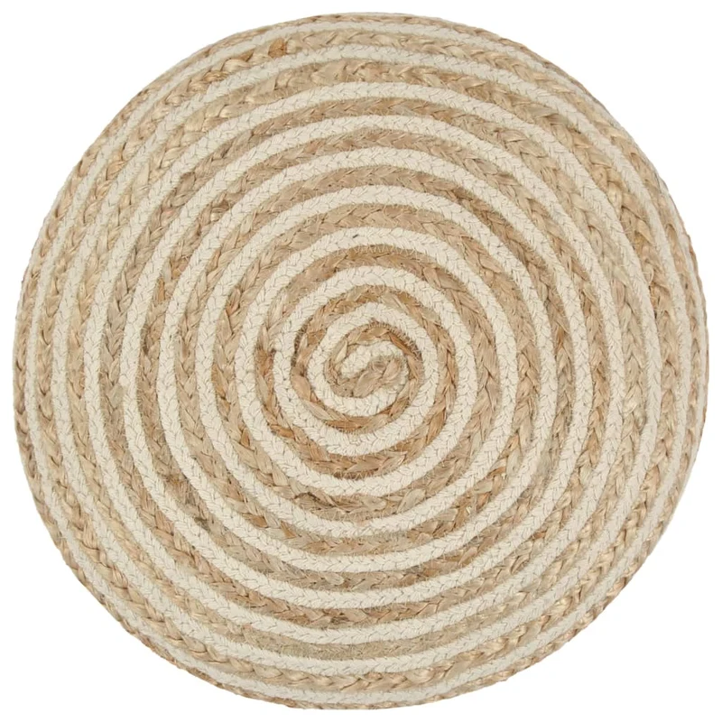 Pouf tabouret repose-pied fait à la main 40 x 45 cm cordes de jute tressées brun DEC029966