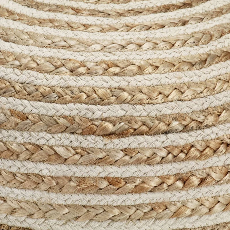 Pouf tabouret repose-pied fait à la main 40 x 45 cm cordes de jute tressées brun DEC029966