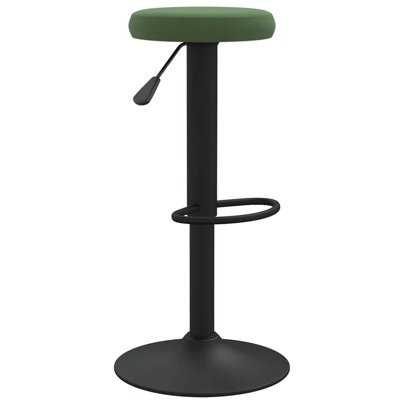 Lot de 2 tabourets de bar chaises hautes avec repose-pied en velours vert foncé et acier DEC029900