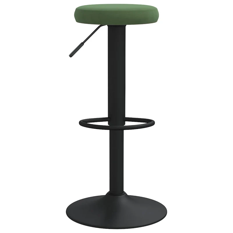 Lot de 2 tabourets de bar chaises hautes avec repose-pied en velours vert foncé et acier DEC029900