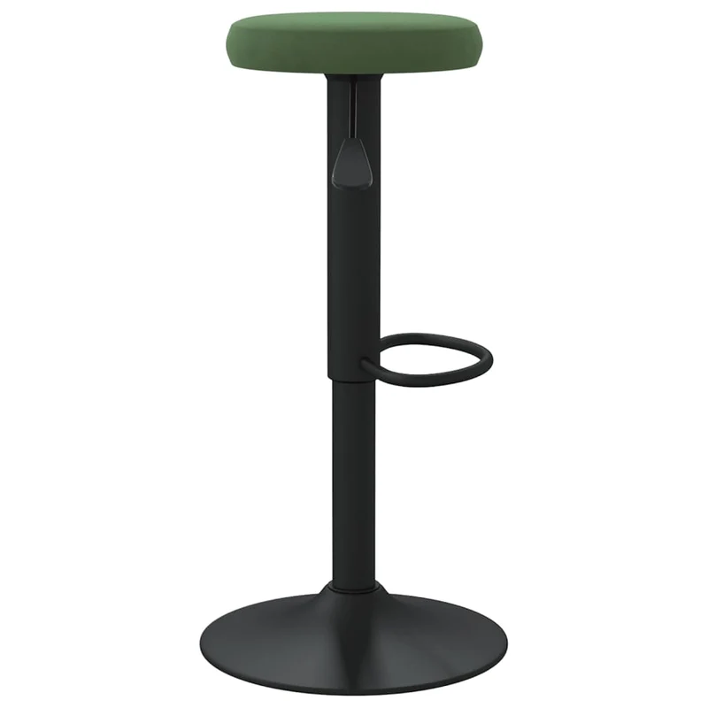 Lot de 2 tabourets de bar chaises hautes avec repose-pied en velours vert foncé et acier DEC029900