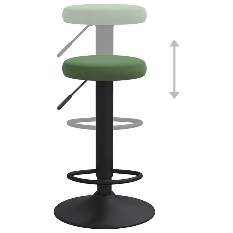 Lot de 2 tabourets de bar chaises hautes avec repose-pied en velours vert foncé et acier DEC029900